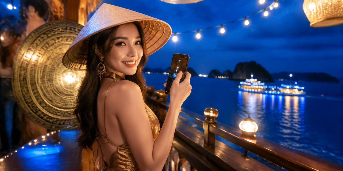 Giao diện nền tảng cá cược trực tuyến Việt Nam với ánh đèn neon đặc trưng